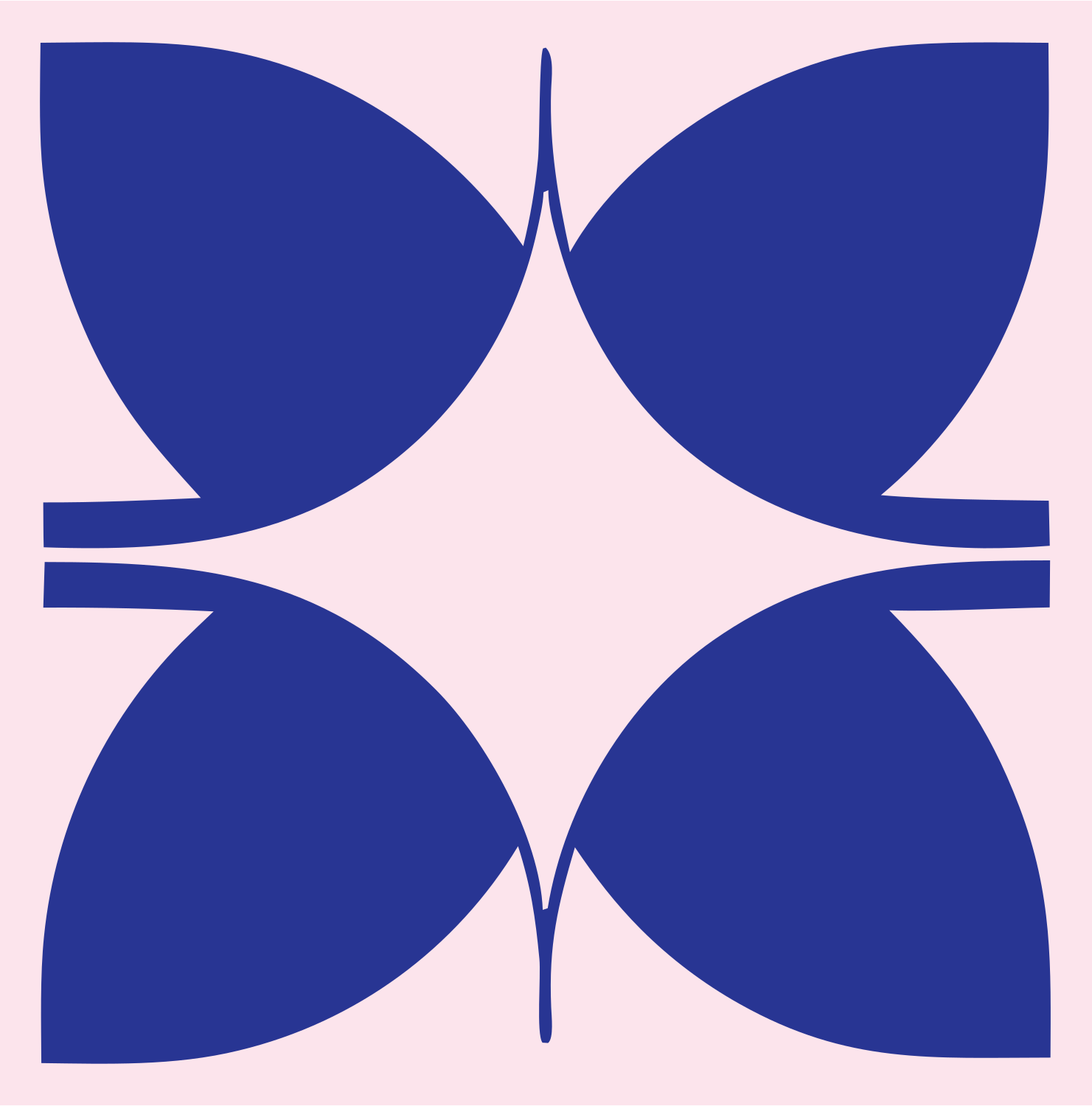Negative Space Petal Compass Mark #fce4ec/#283593