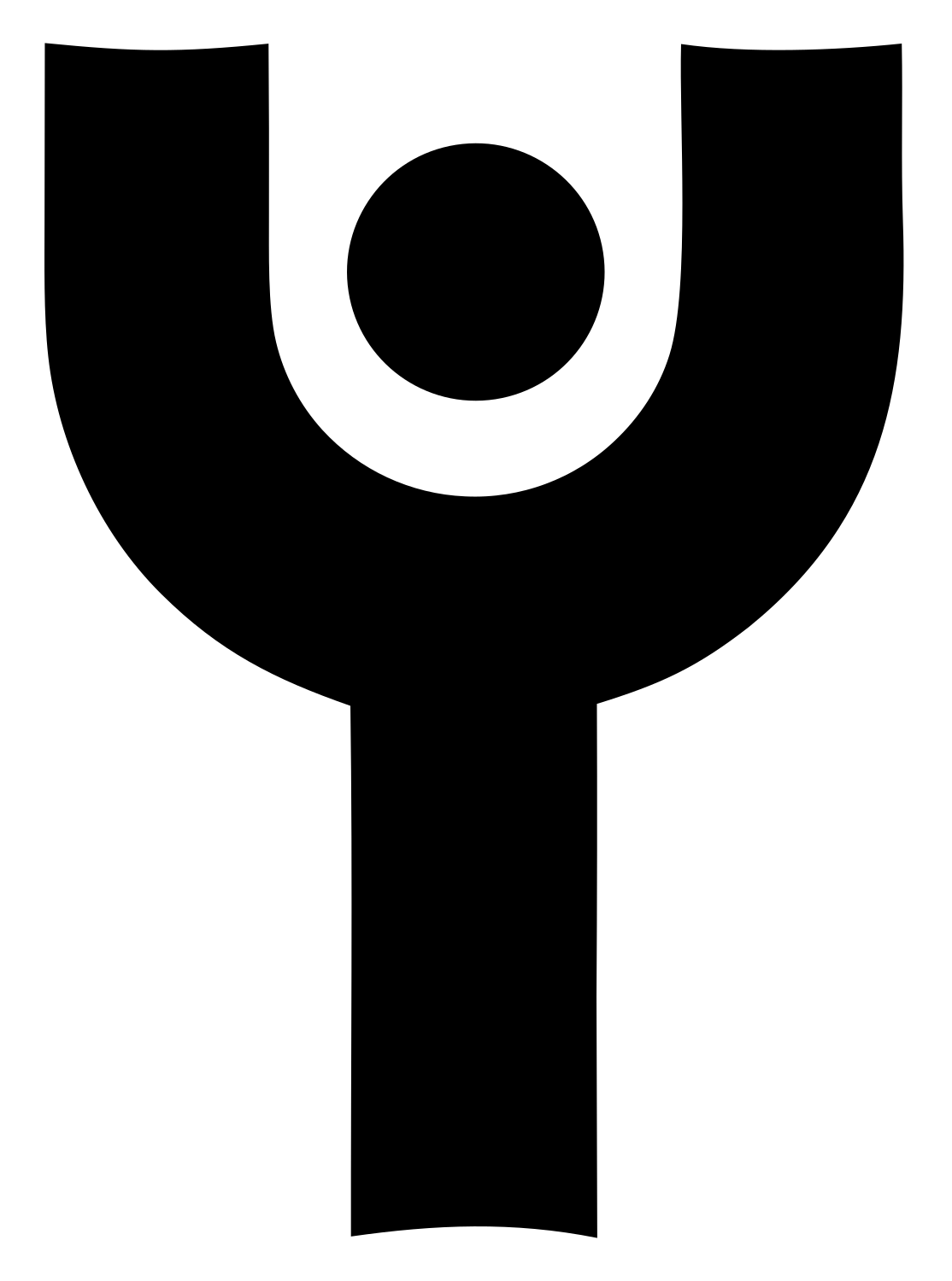 Bold Human Figure Compass Mark #ffffff/#000000