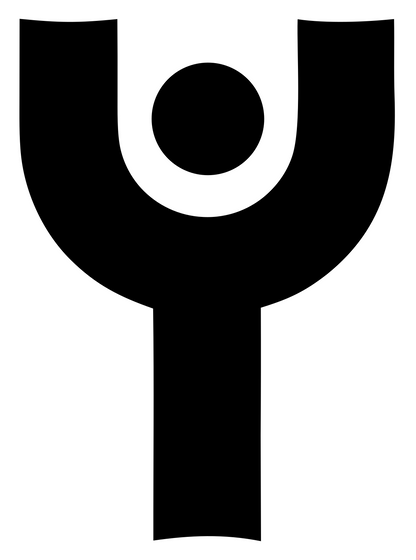 Bold Human Figure Compass Mark #ffffff/#000000