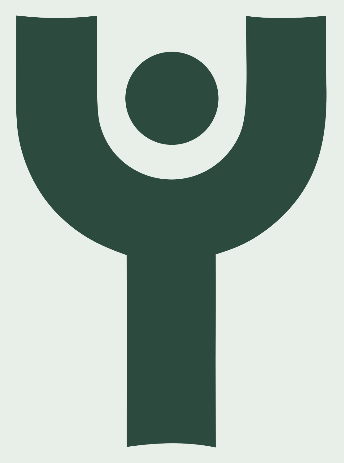 Bold Human Figure Compass Mark #e8efe9/#2d4a3e