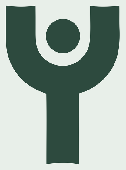 Bold Human Figure Compass Mark #e8efe9/#2d4a3e
