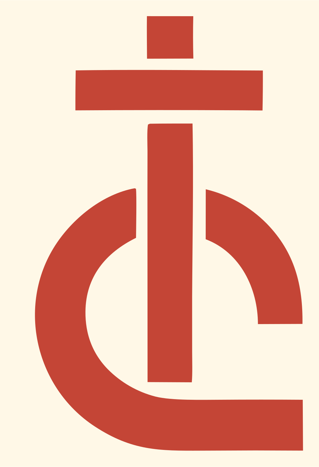 Heavy Cent Sign Compass Mark #fff8e7/#c44536