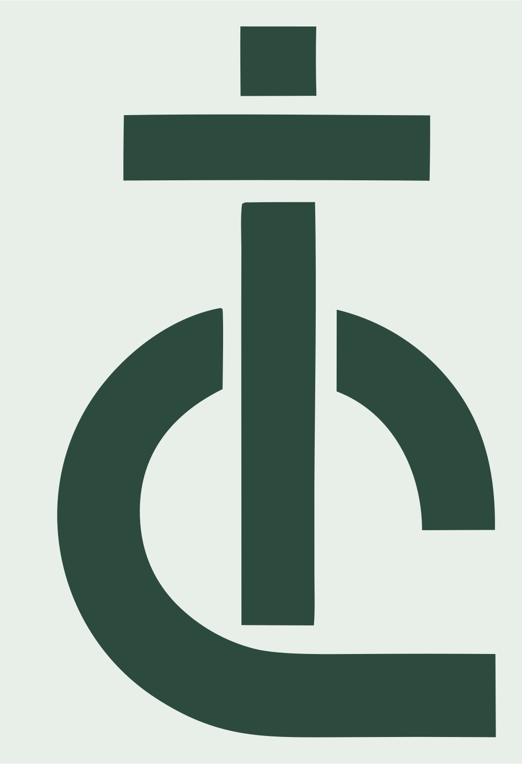 Heavy Cent Sign Compass Mark #e8efe9/#2d4a3e