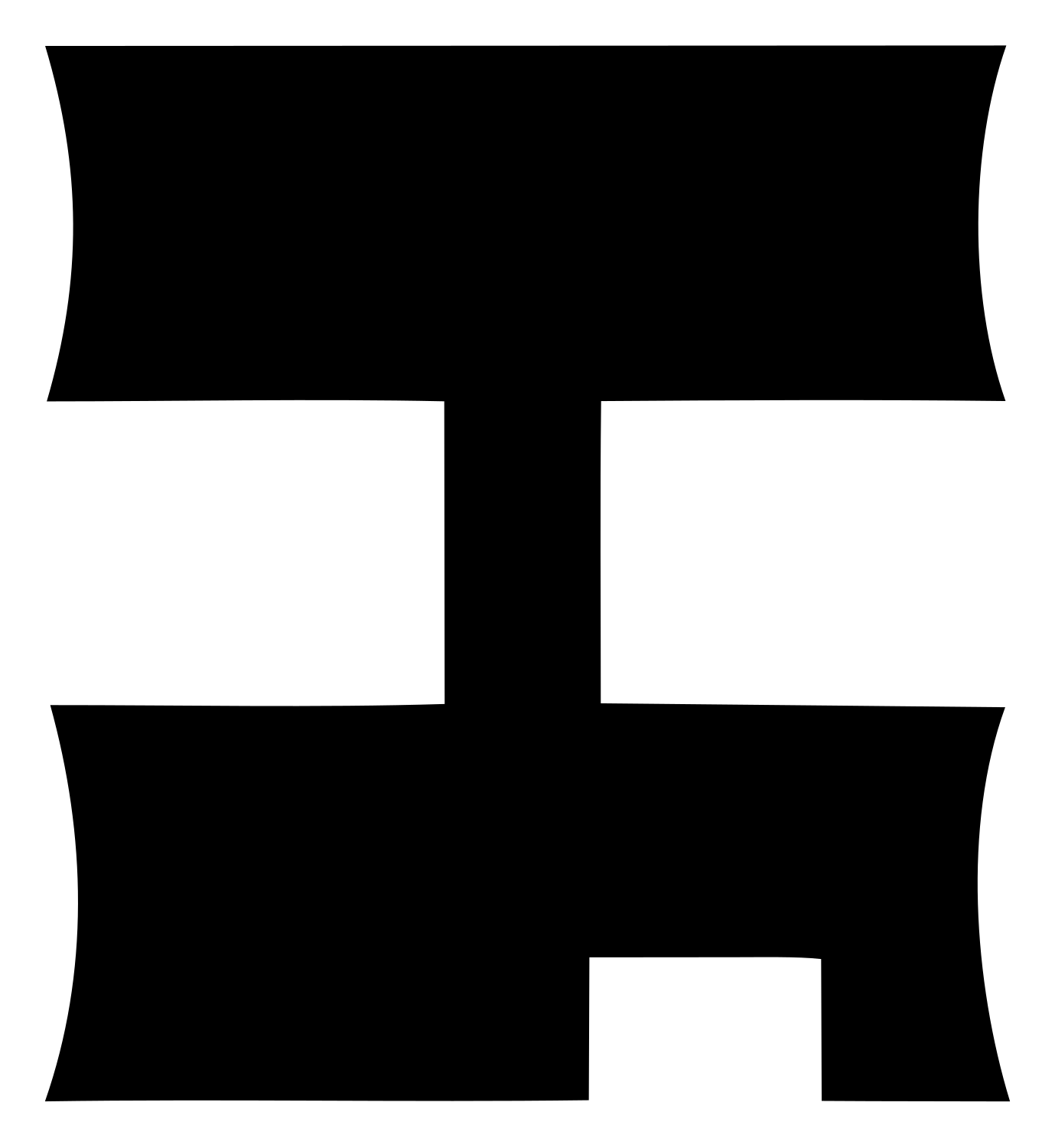 Bold Cross Beam Compass Mark #ffffff/#000000