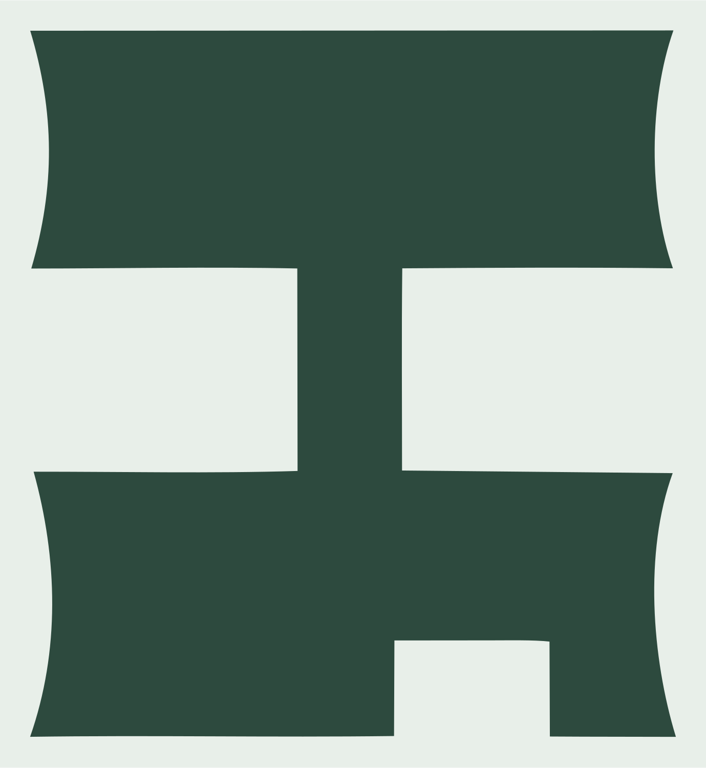 Bold Cross Beam Compass Mark #e8efe9/#2d4a3e