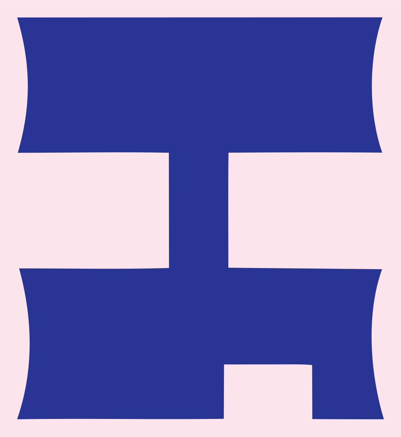 Bold Cross Beam Compass Mark #fce4ec/#283593
