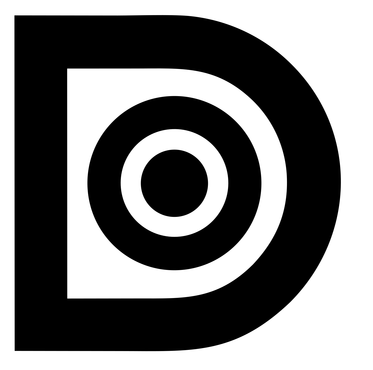 Blocky Letter D Compass Mark #ffffff/#000000