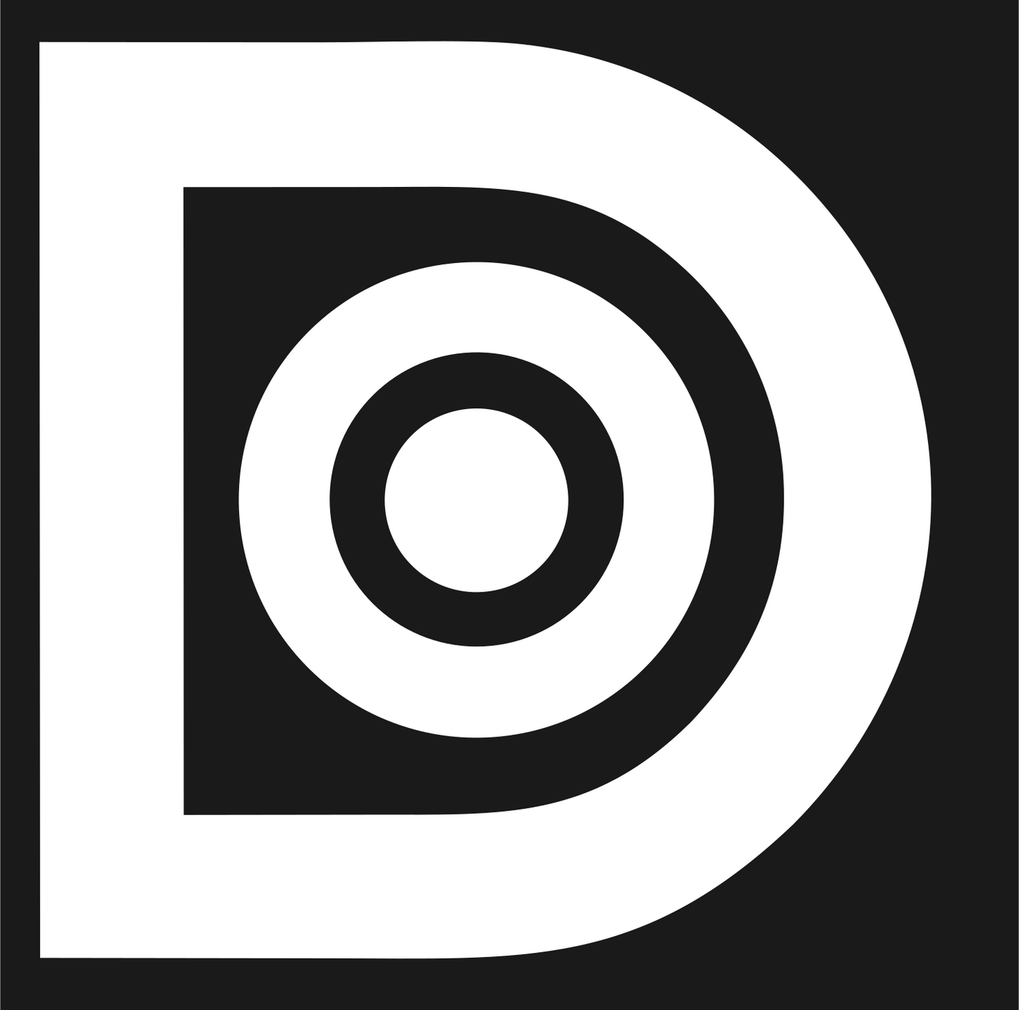 Blocky Letter D Compass Mark #1a1a1a/#ffffff