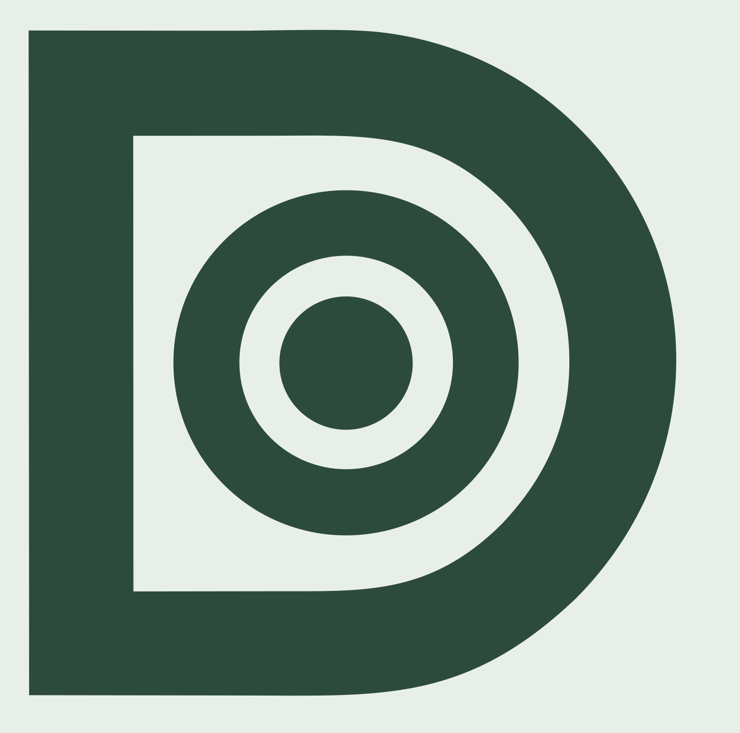 Blocky Letter D Compass Mark #e8efe9/#2d4a3e