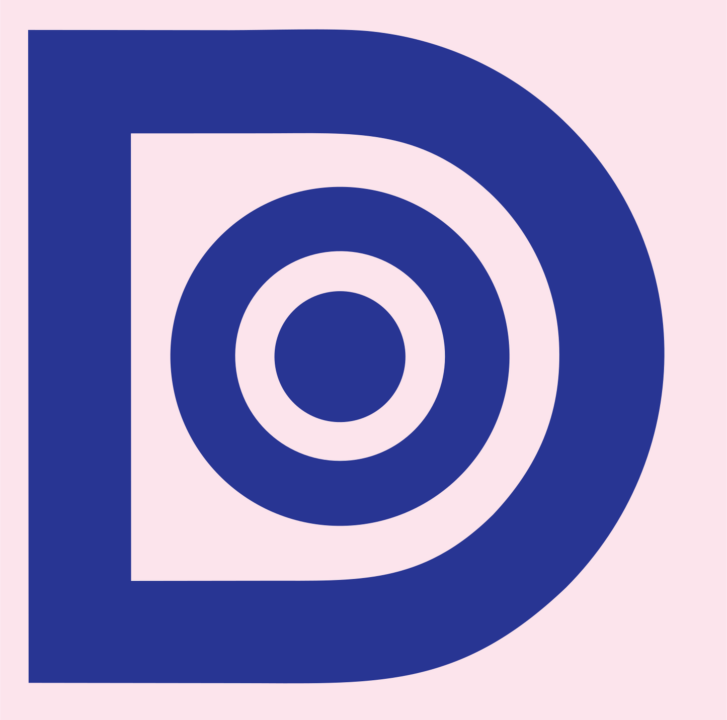 Blocky Letter D Compass Mark #fce4ec/#283593