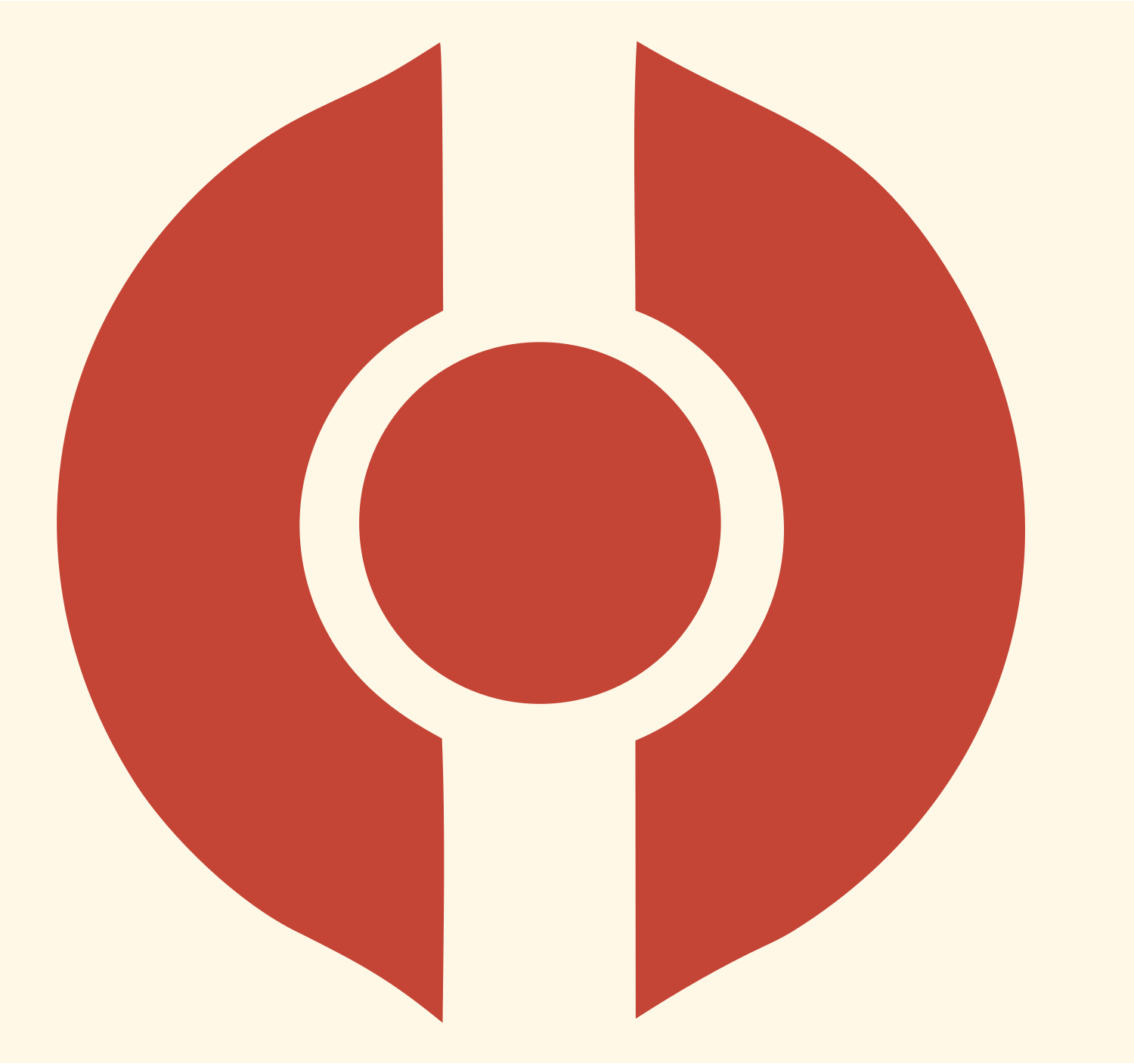 Blocky Orbit Pin Compass Mark #fff8e7/#c44536