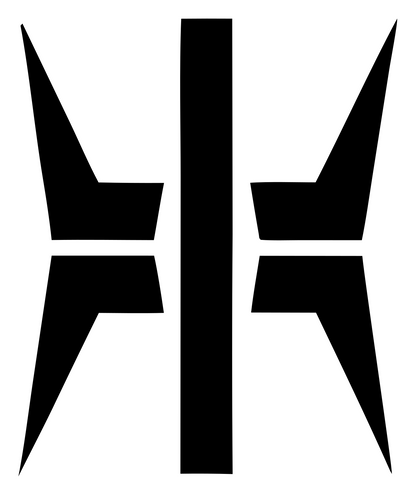 Bold Cross Compass Mark #ffffff/#000000