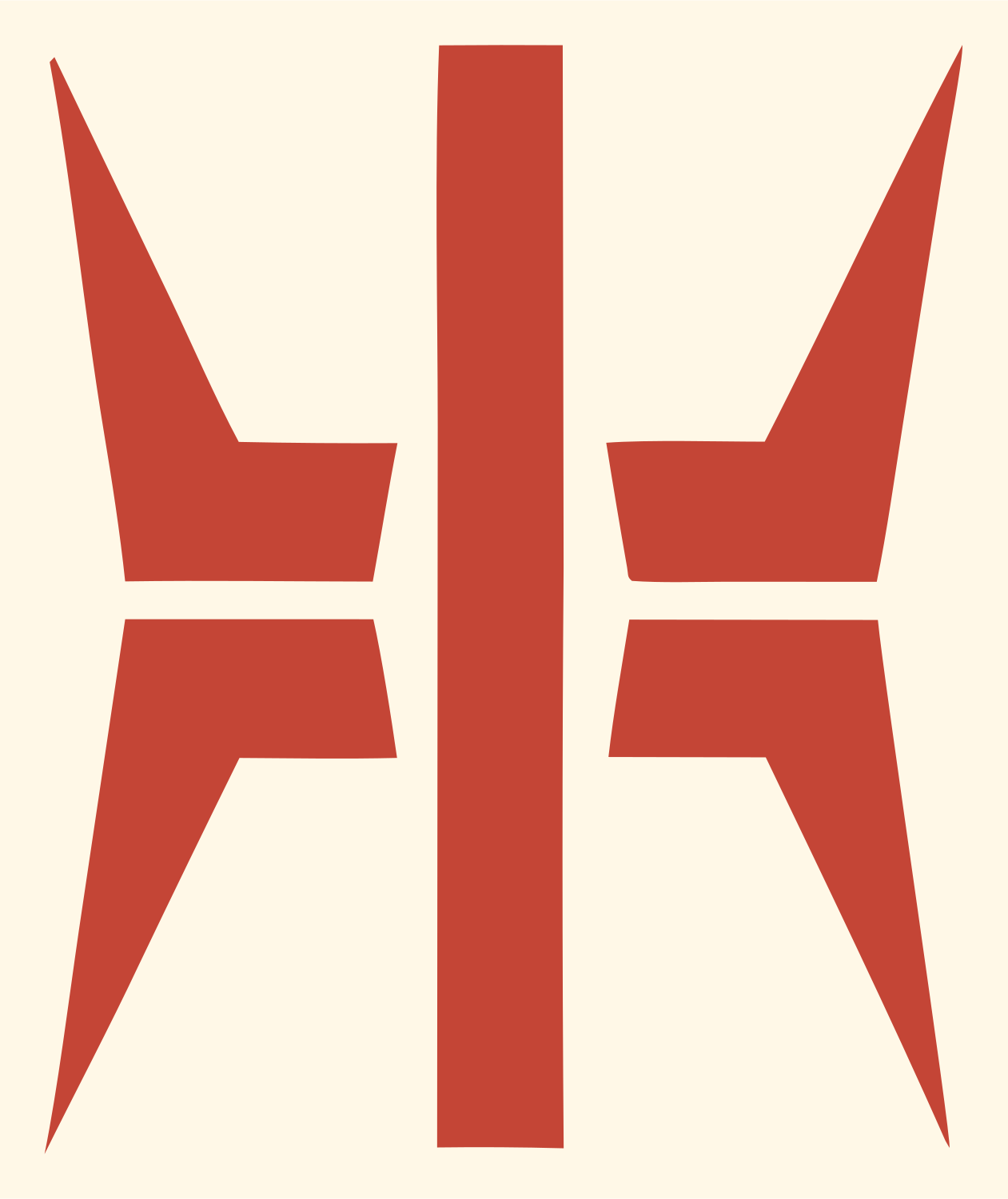 Bold Cross Compass Mark #fff8e7/#c44536