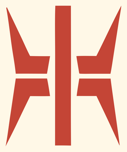 Bold Cross Compass Mark #fff8e7/#c44536