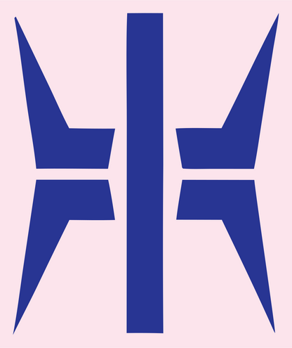 Bold Cross Compass Mark #fce4ec/#283593