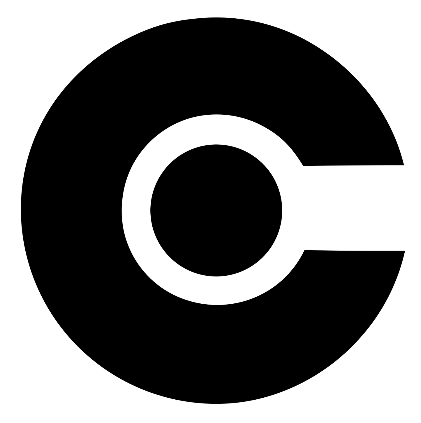Chunky Letter C Circle Mark #ffffff/#000000