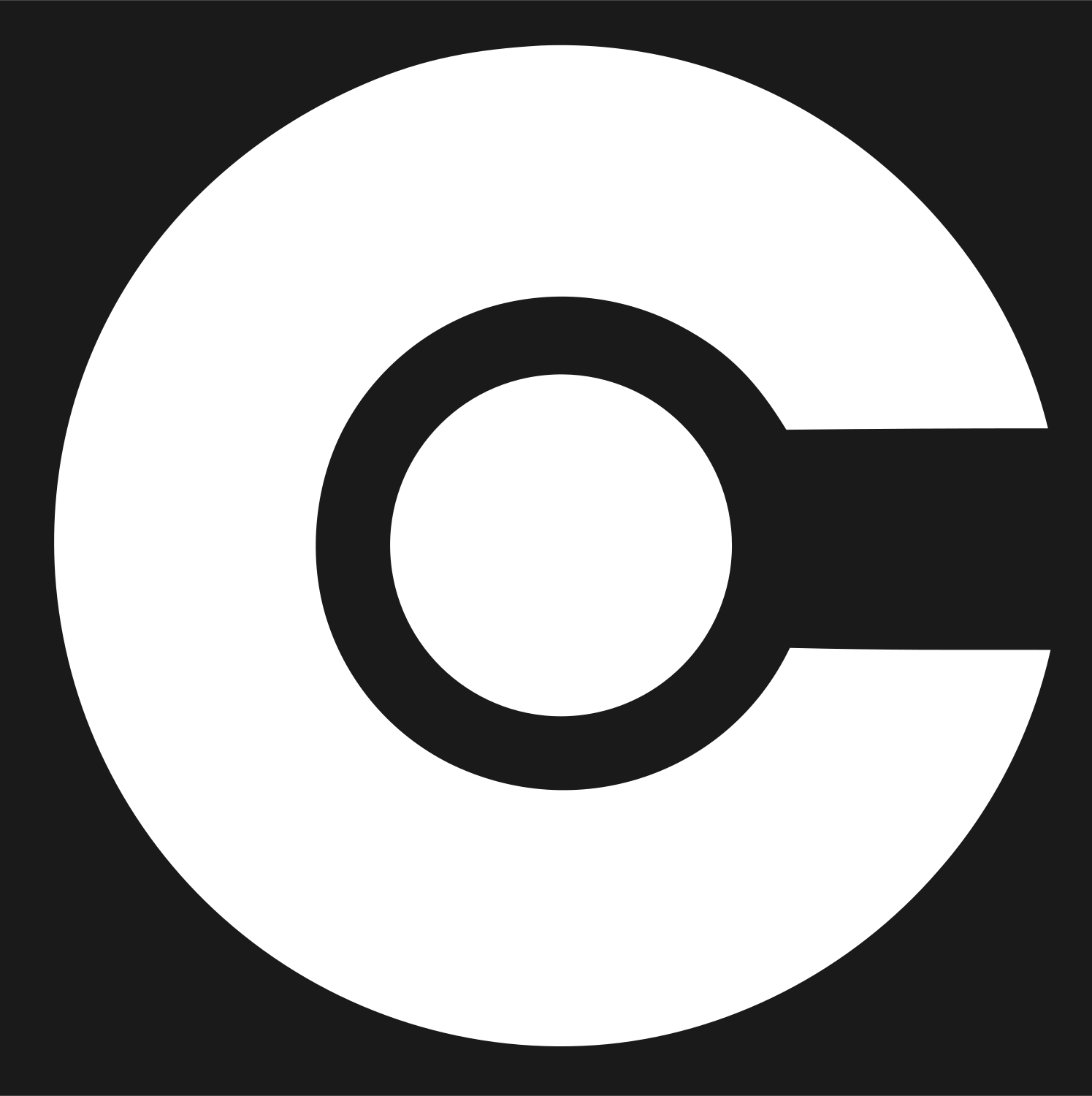 Chunky Letter C Circle Mark #1a1a1a/#ffffff