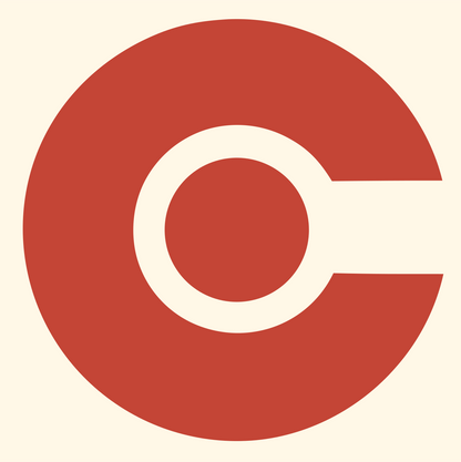 Chunky Letter C Circle Mark #fff8e7/#c44536