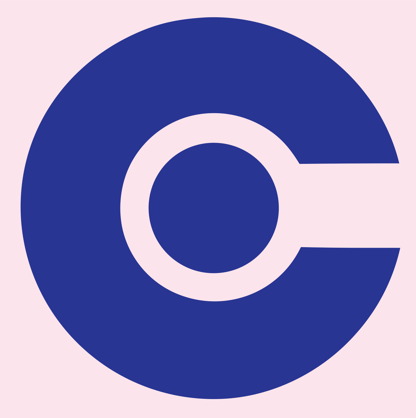Chunky Letter C Circle Mark #fce4ec/#283593