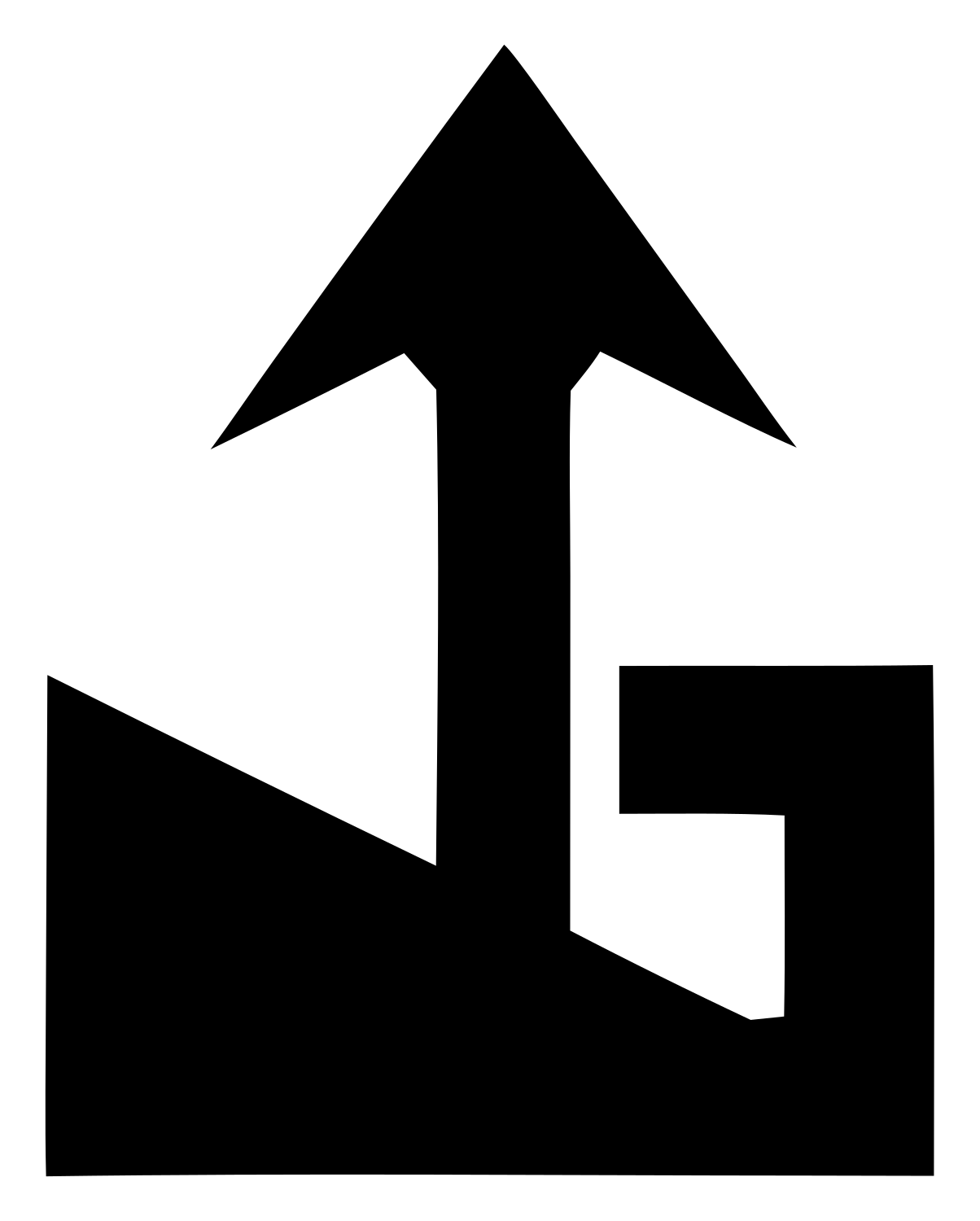 Chunky Arrow Terrain Mark #ffffff/#000000