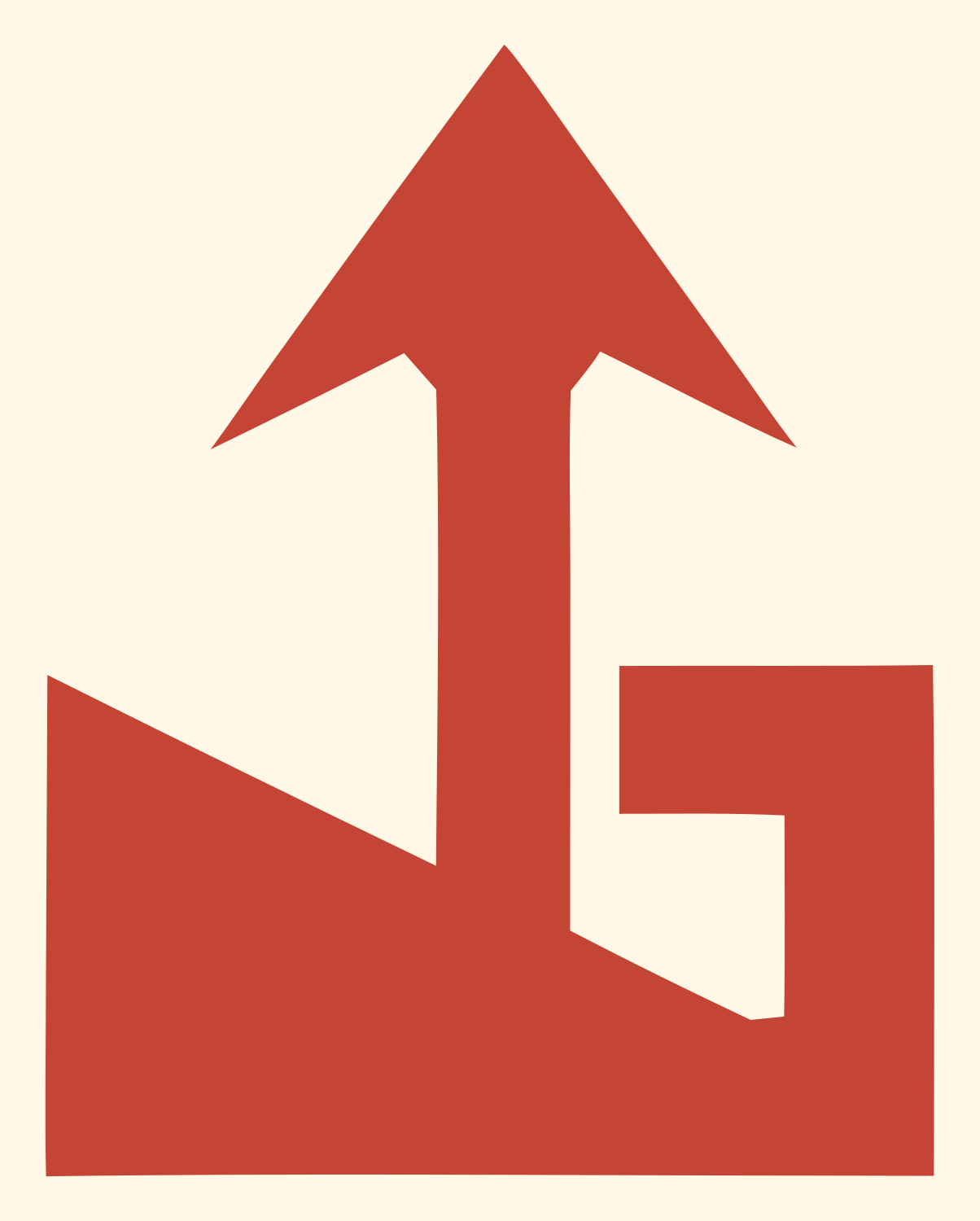 Chunky Arrow Terrain Mark #fff8e7/#c44536