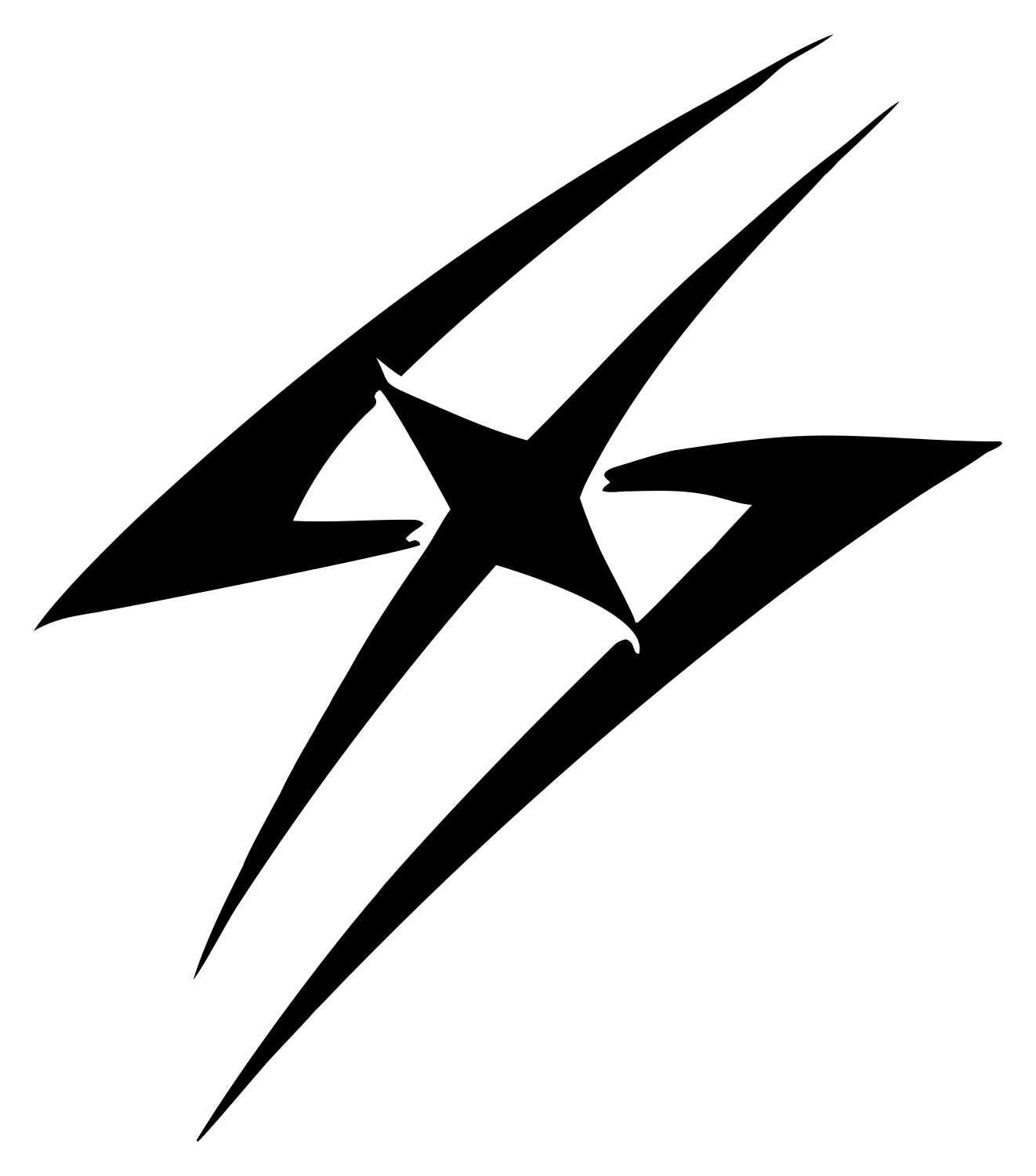 Sharp Star Compass Mark #ffffff/#000000