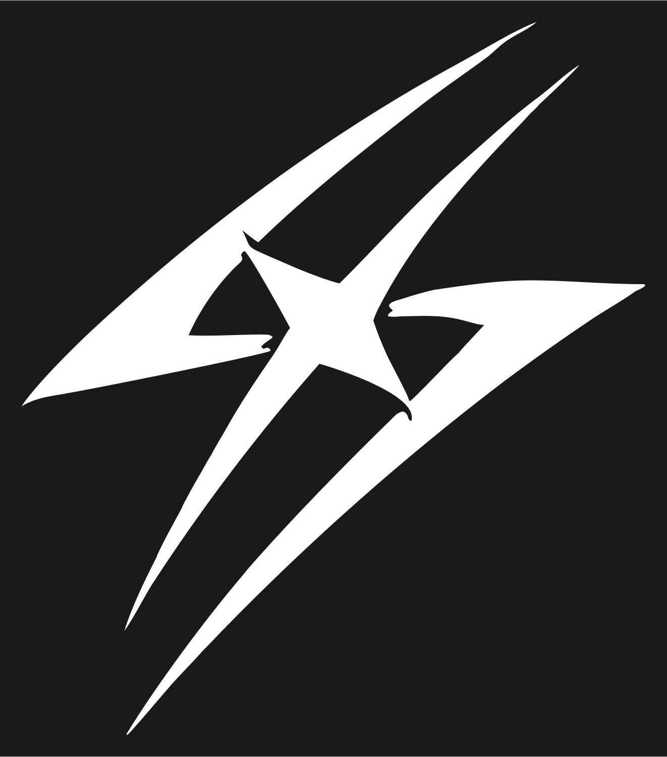 Sharp Star Compass Mark #1a1a1a/#ffffff