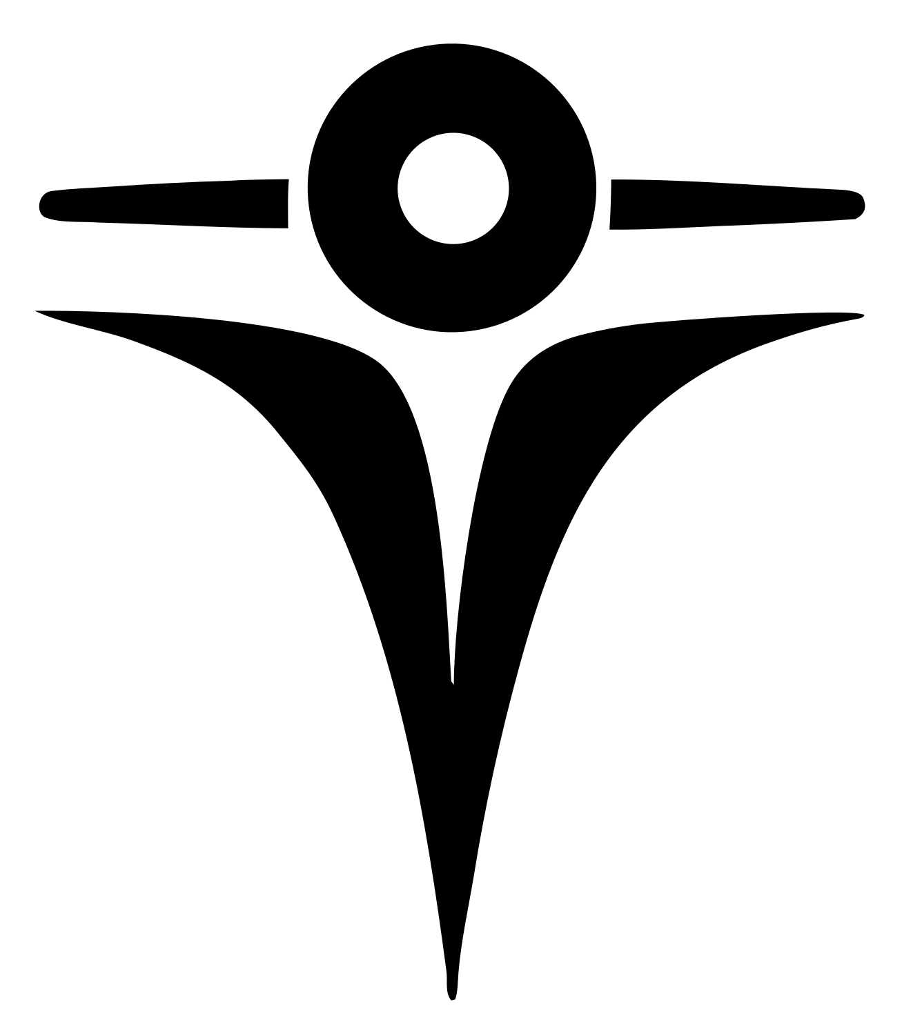 Human Figure Compass Mark #ffffff/#000000