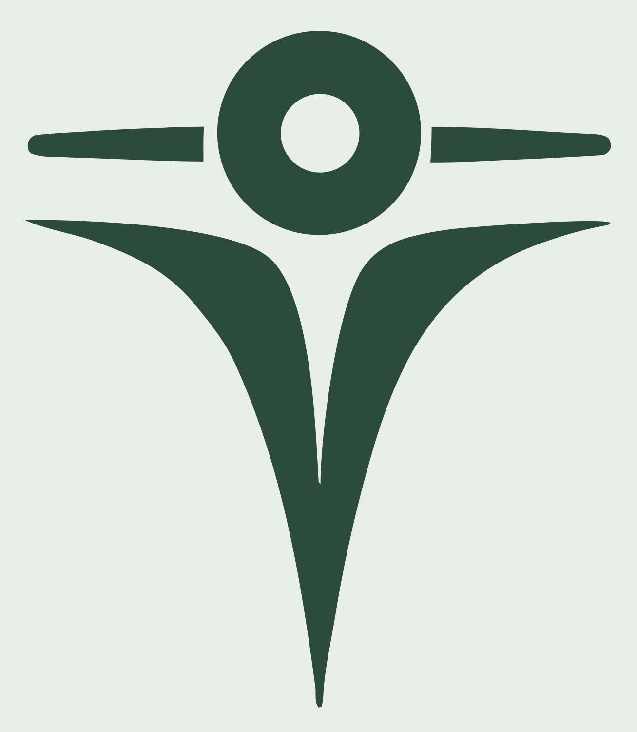 Human Figure Compass Mark #e8efe9/#2d4a3e