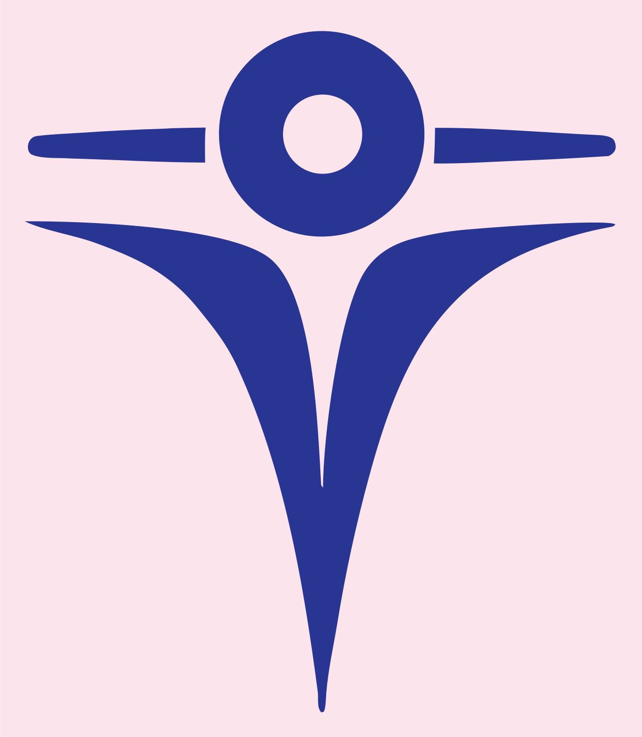 Human Figure Compass Mark #fce4ec/#283593