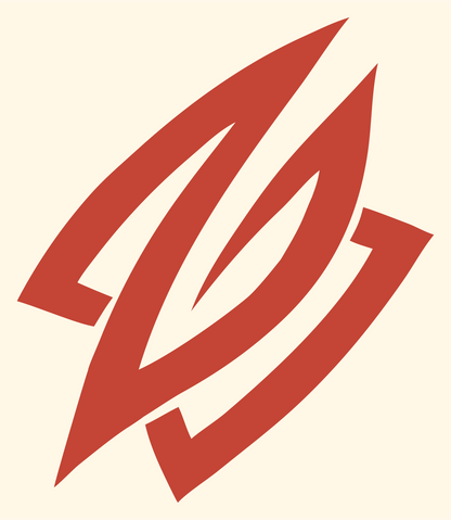 Bold Slash Compass Mark #fff8e7/#c44536