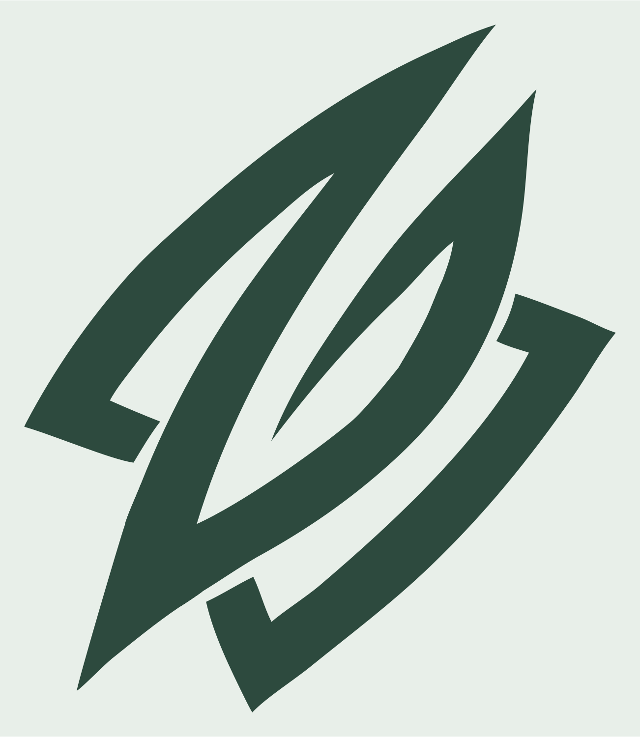 Bold Slash Compass Mark #e8efe9/#2d4a3e
