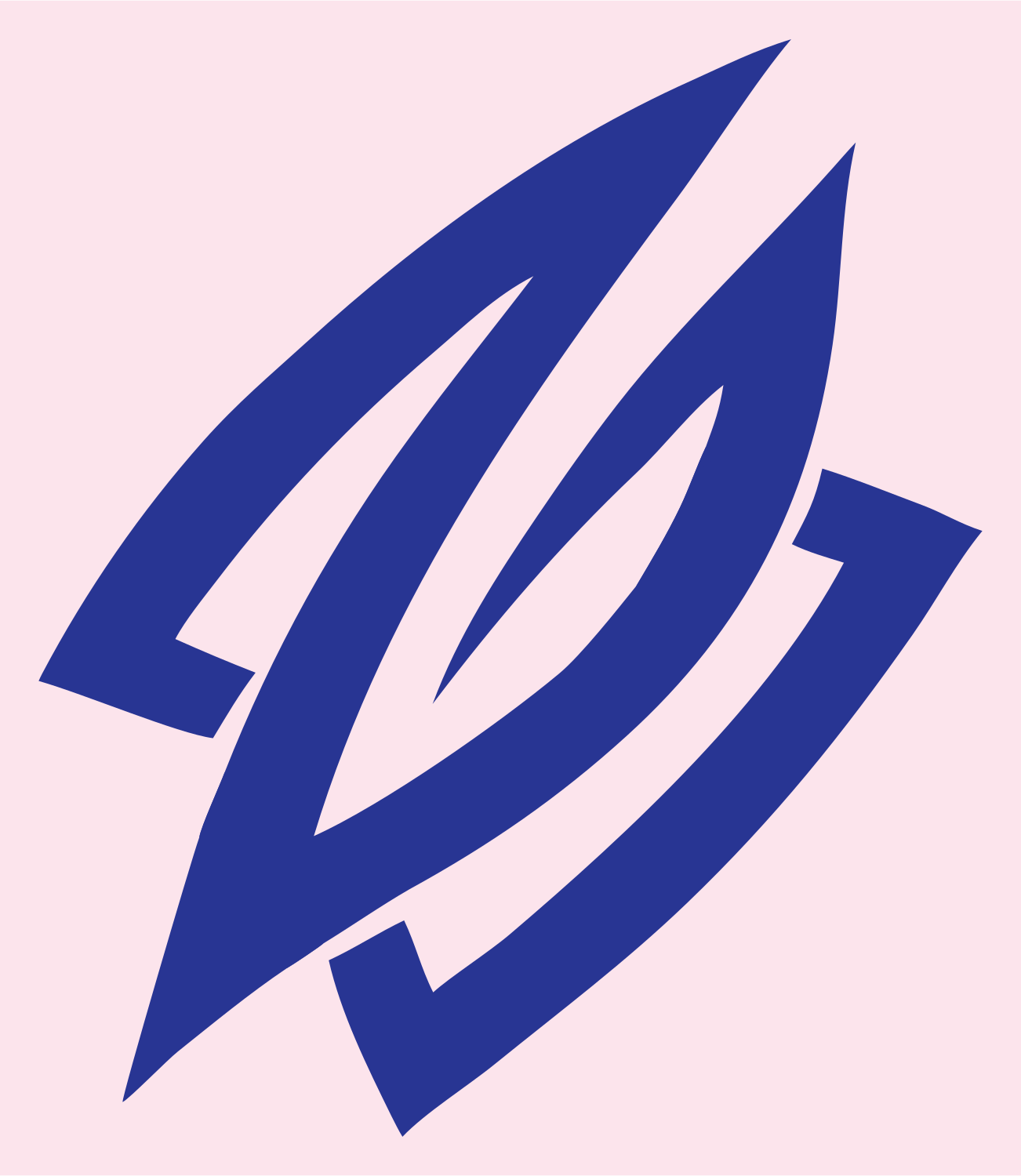 Bold Slash Compass Mark #fce4ec/#283593