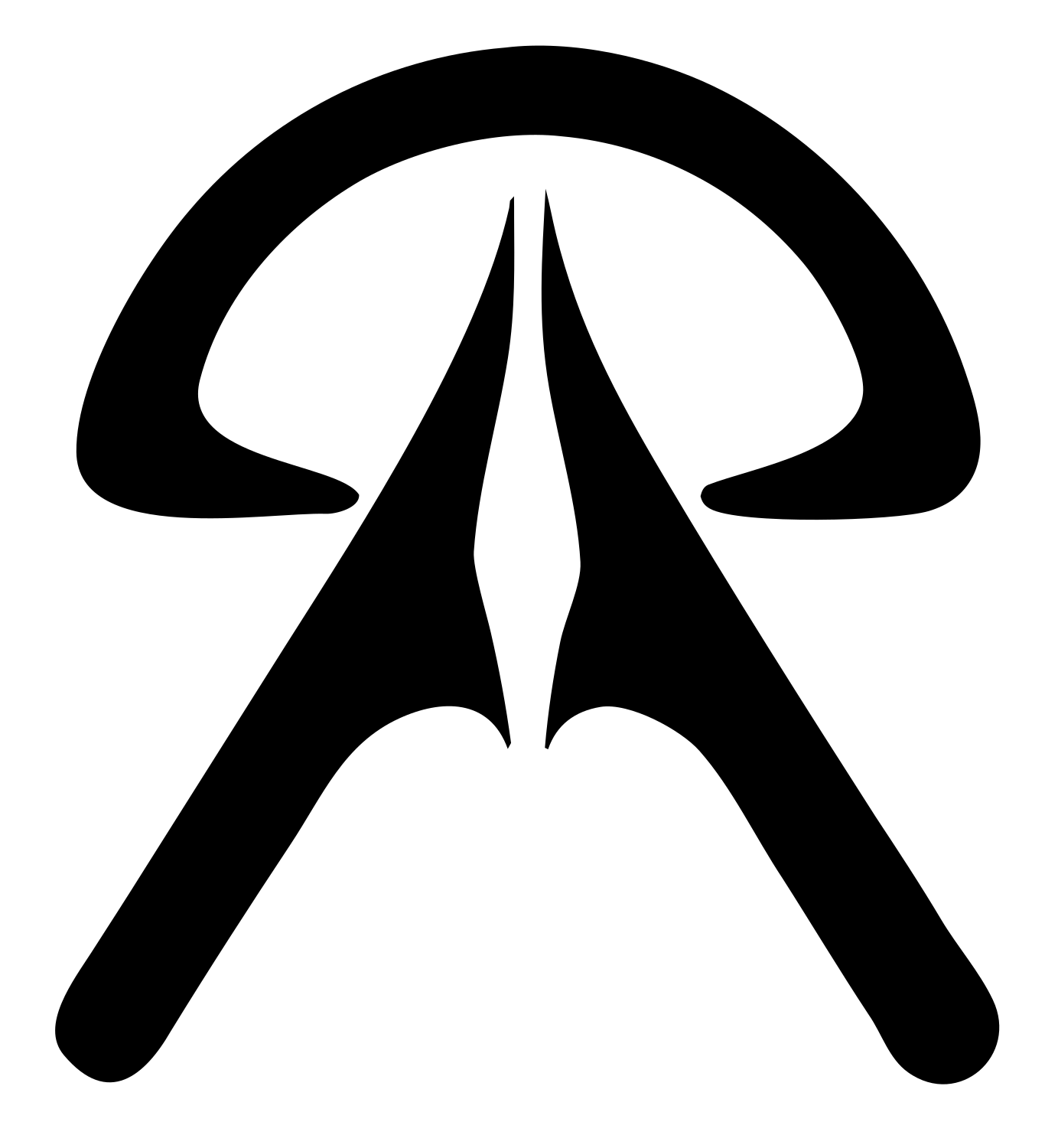 Bold Anchor Compass Mark #ffffff/#000000
