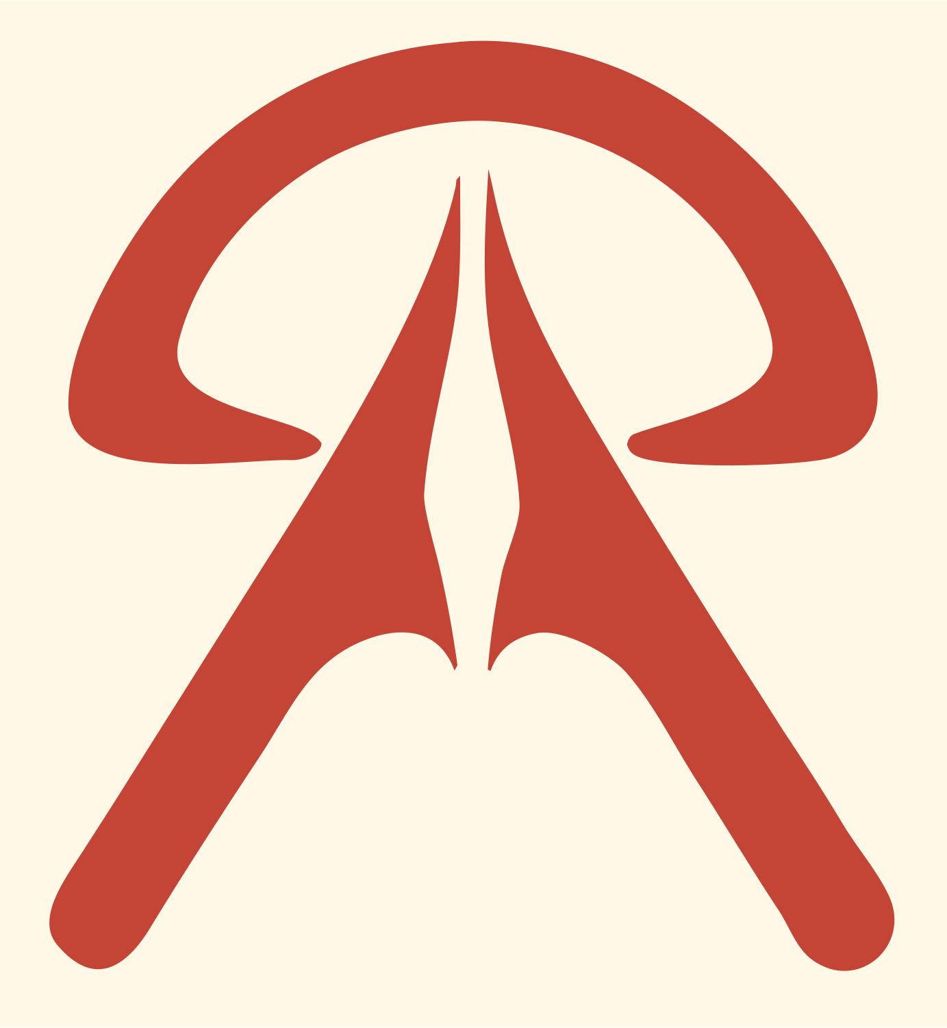 Bold Anchor Compass Mark #fff8e7/#c44536