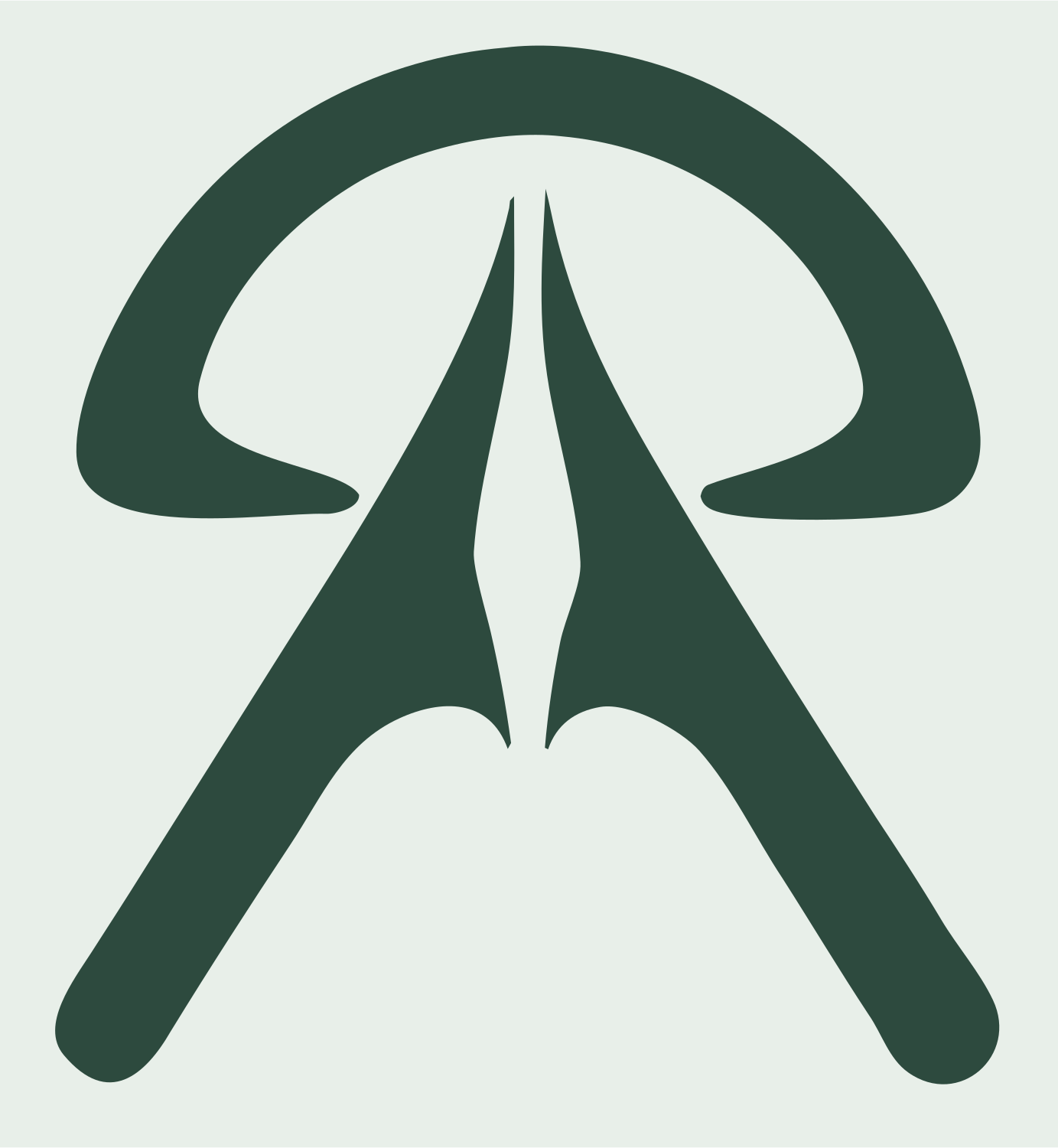 Bold Anchor Compass Mark #e8efe9/#2d4a3e