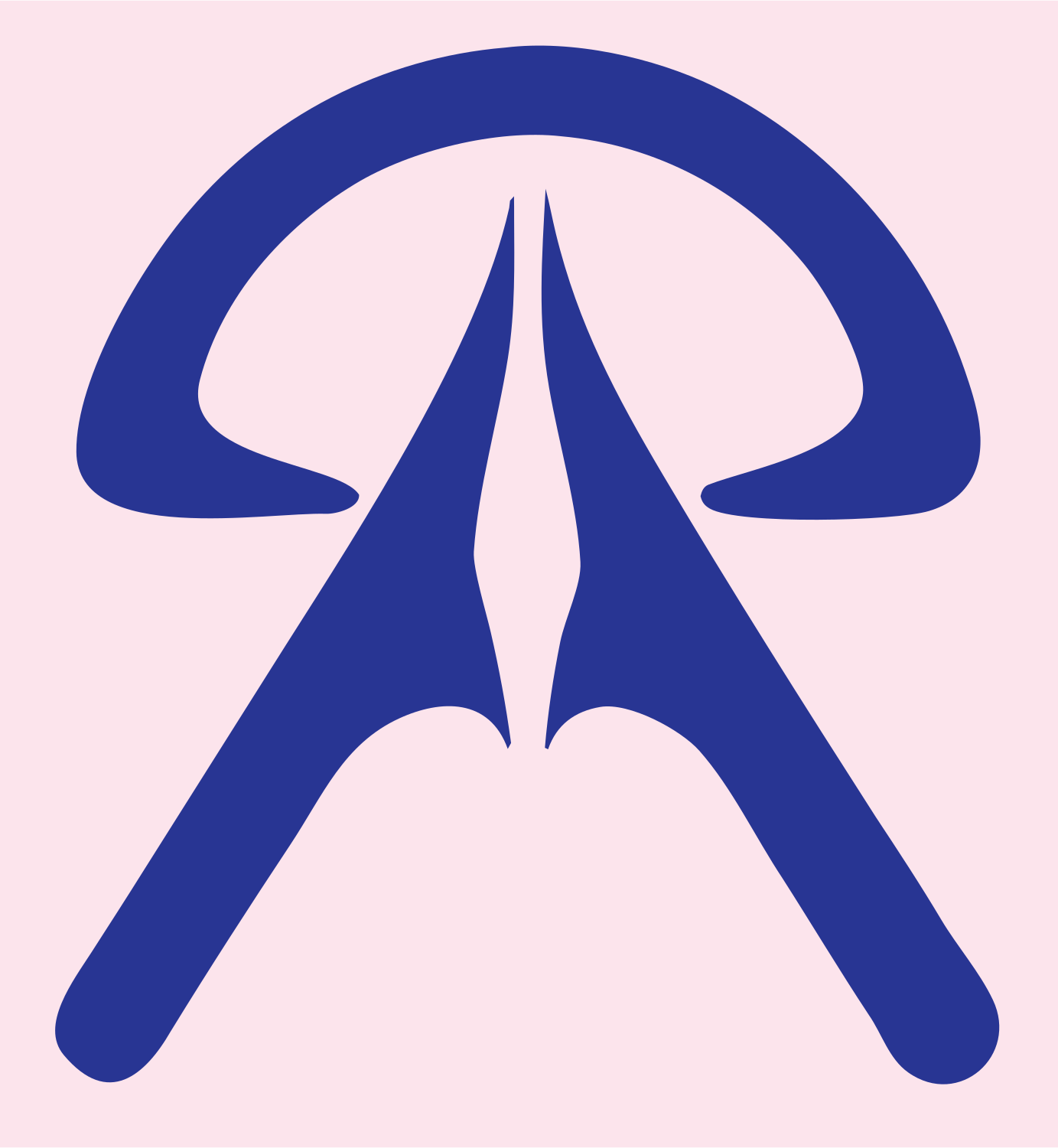 Bold Anchor Compass Mark #fce4ec/#283593