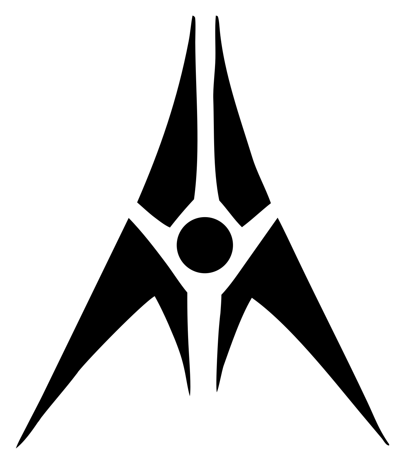 Sharp Spike Compass Mark #ffffff/#000000