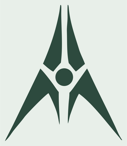 Sharp Spike Compass Mark #e8efe9/#2d4a3e
