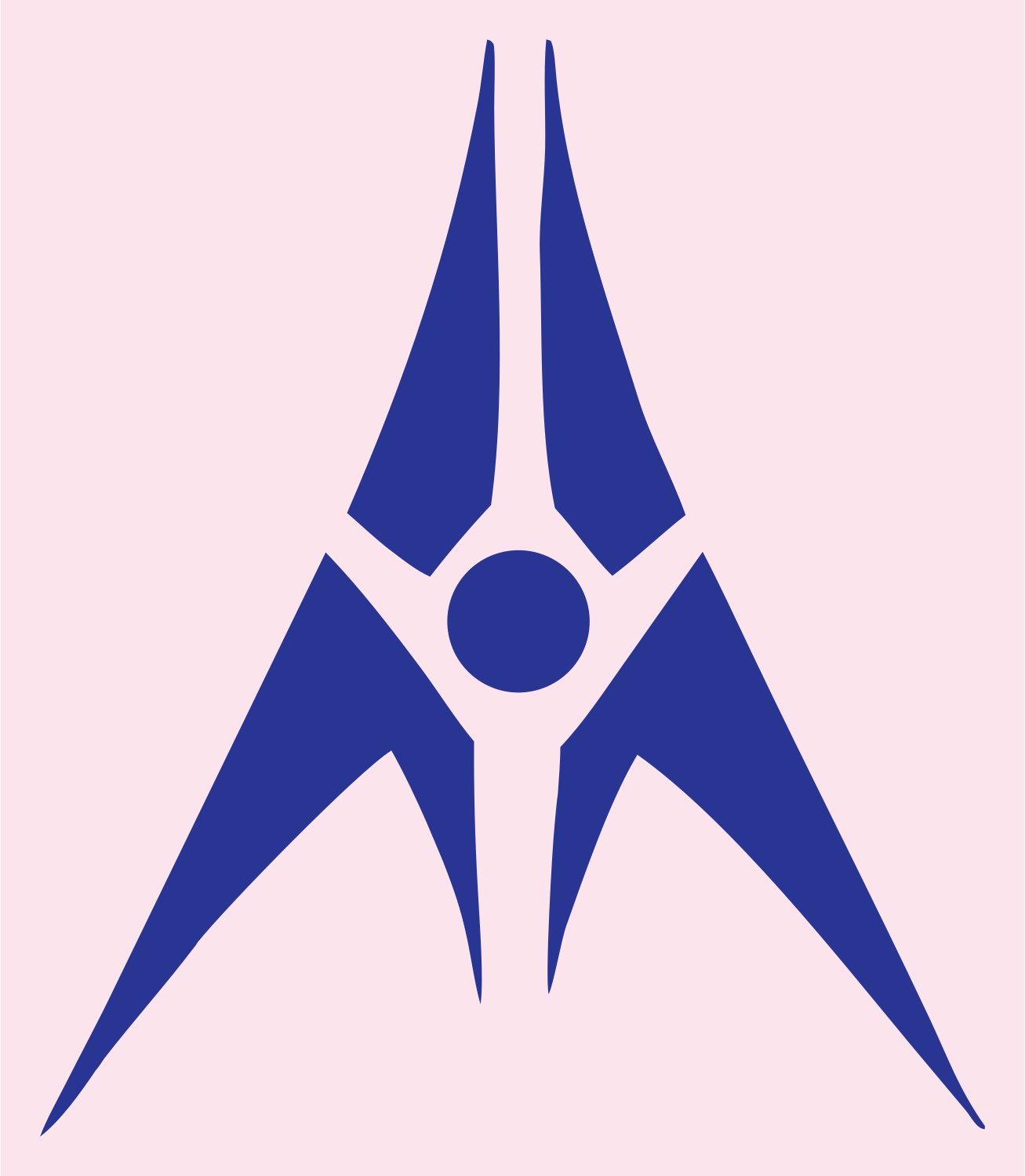 Sharp Spike Compass Mark #fce4ec/#283593
