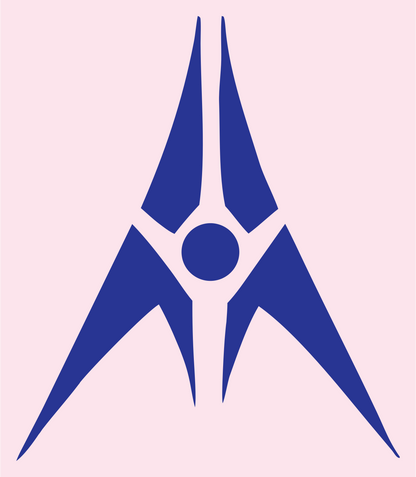 Sharp Spike Compass Mark #fce4ec/#283593