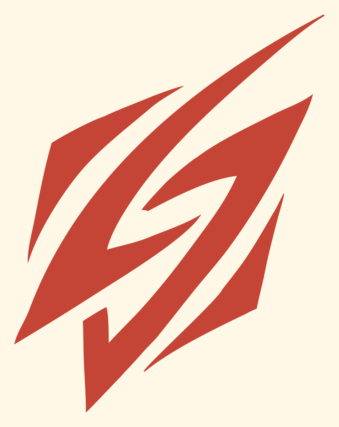 Jagged Claw Mark Compass #fff8e7/#c44536