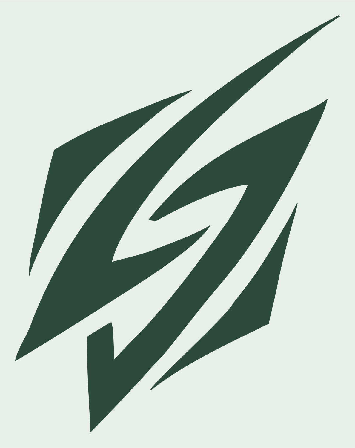 Jagged Claw Mark Compass #e8efe9/#2d4a3e