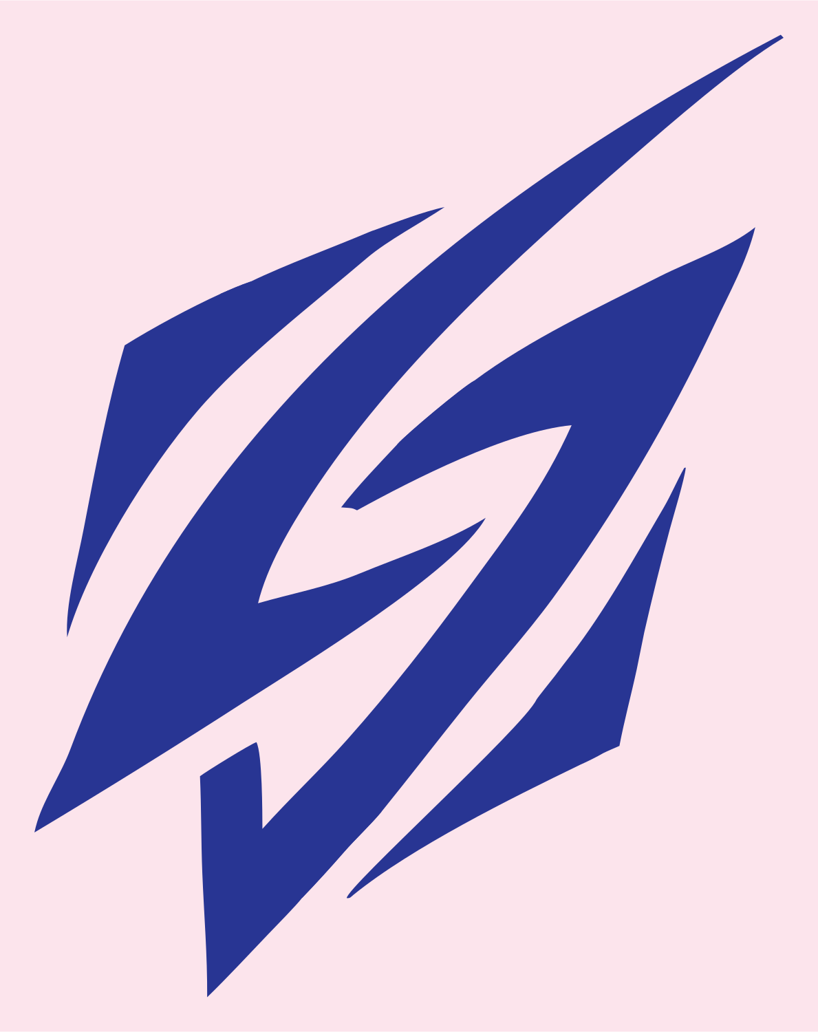 Jagged Claw Mark Compass #fce4ec/#283593