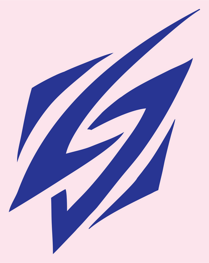 Jagged Claw Mark Compass #fce4ec/#283593