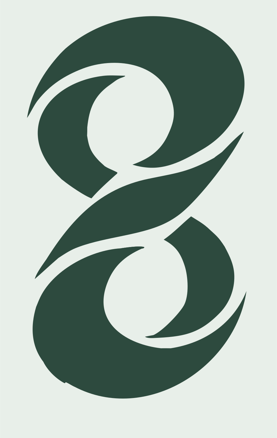 Tribal Infinity Spiral Emblem #e8efe9/#2d4a3e