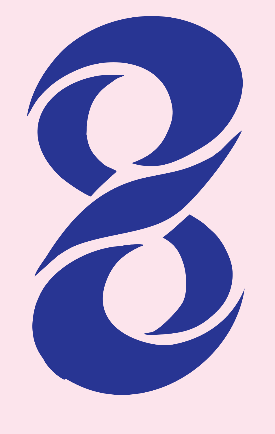 Tribal Infinity Spiral Emblem #fce4ec/#283593