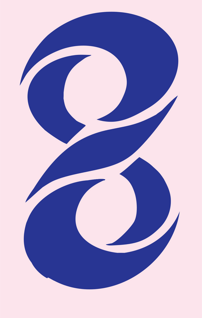 Tribal Infinity Spiral Emblem #fce4ec/#283593