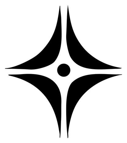 Four Point Star Crest #ffffff/#000000