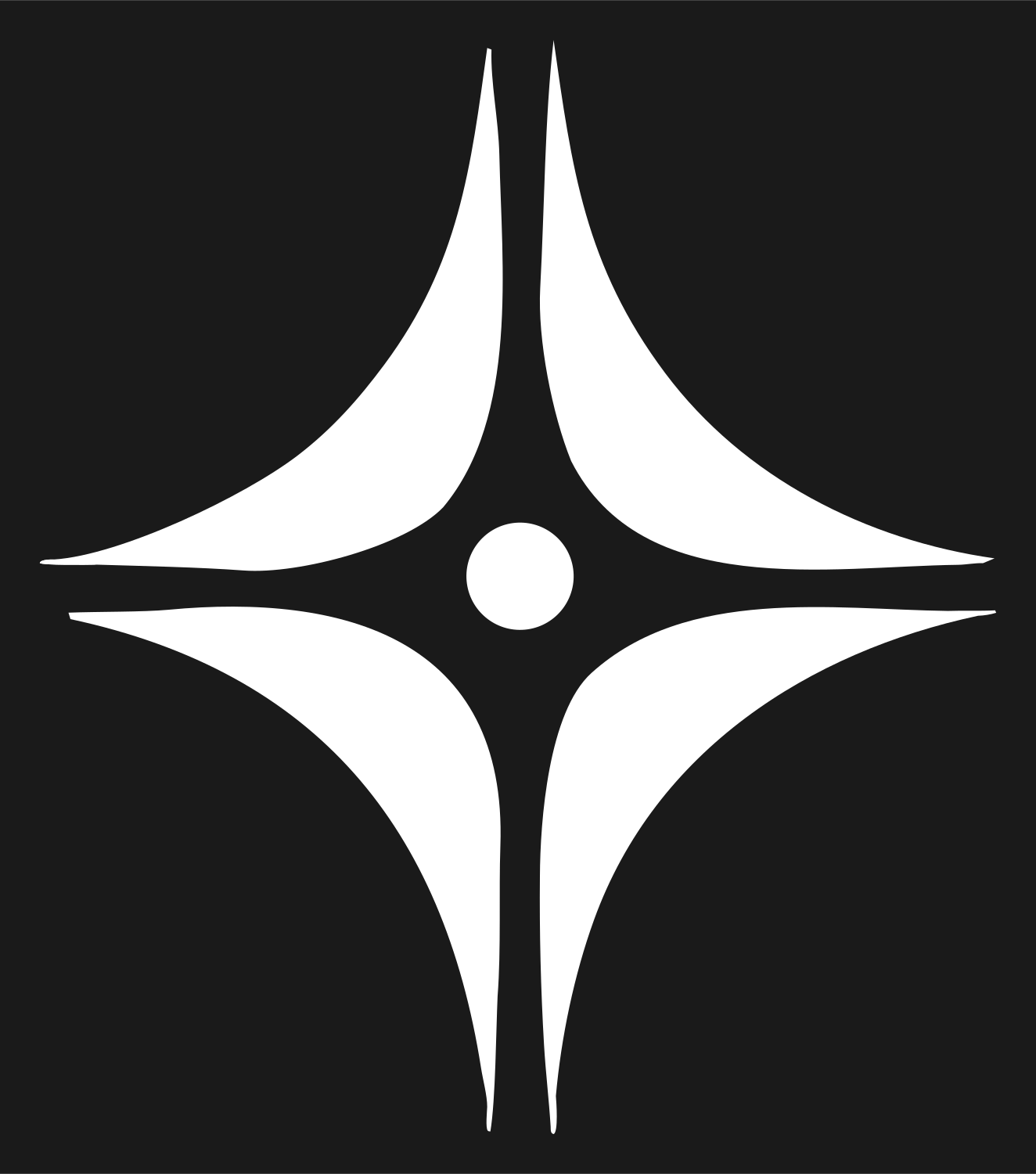 Four Point Star Crest #1a1a1a/#ffffff